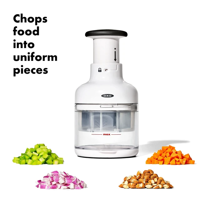 Alt view image 3 of 6 - Good Grips Vegetable Chopper with Easy-Grip Handle for Meal Prep | Dices Onions, Peppers & more, Soft Non-Slip Grip, Easy-press Blade, Container Catches Food, Kitchen Meal Prep Tool