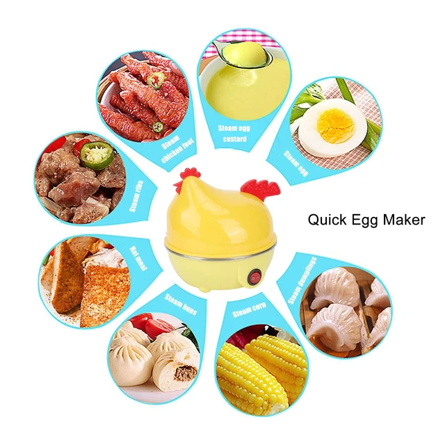 Alt view image 6 of 7 - Egg Cooker, Electric Egg Cooker Multifunction Chicken Shape Rapid Egg Boiler 7 Egg Capacity Automatic Shut Off Mini Breakfast Machine(US 110V)