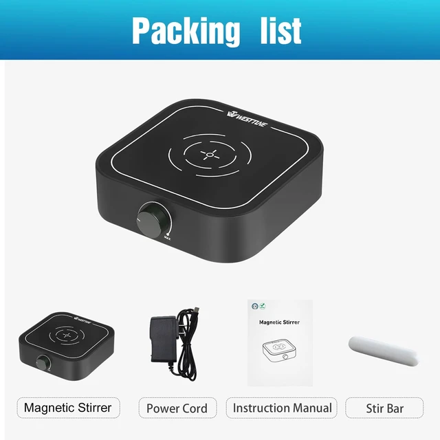 Alt view image 6 of 6 - Magnetic Stirrer 3000rpm, Magnetic stir Plate with Stir Bar, Mini Magnetic Mixer Stirrer Max Stirring Capacity 3000mL, Lab Stirrers (No Heating)