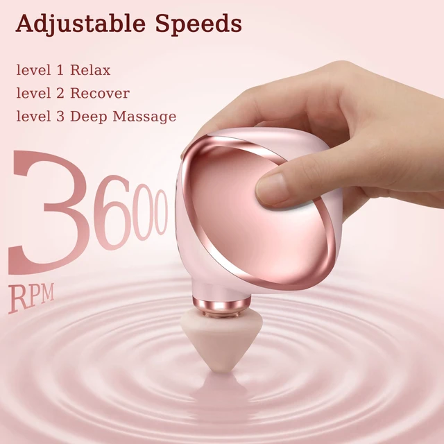 Alt view image 2 of 7 - Mini Massage Gun, Smaller Neck Massager with 4 Head | Deep Tissue Massager Gun with Quiet Motor, High-Power & Adjustable Speed, Legs, Shoulder & Back Massager,Gift Idea, Pink
