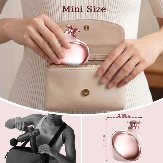 Alt view image 6 of 7 - Mini Massage Gun, Smaller Neck Massager with 4 Head | Deep Tissue Massager Gun with Quiet Motor, High-Power & Adjustable Speed, Legs, Shoulder & Back Massager,Gift Idea, Pink