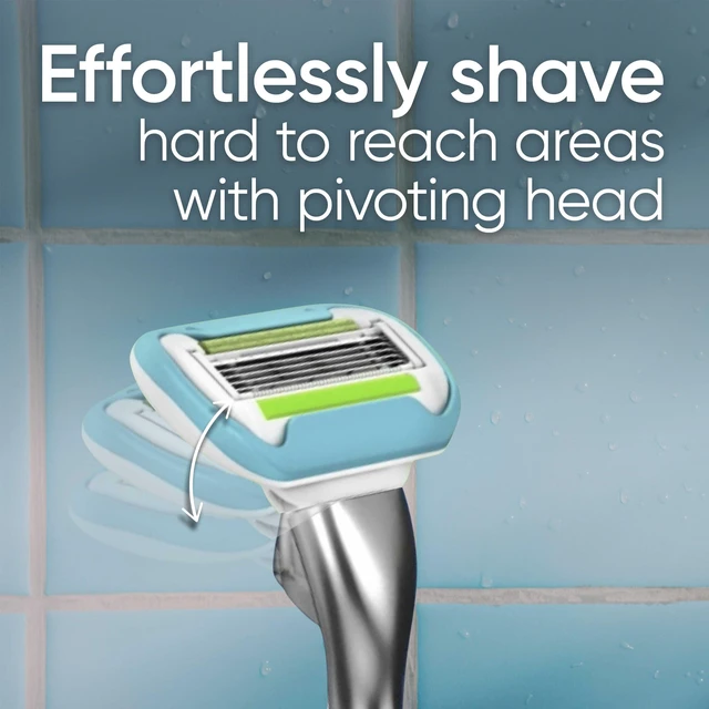 Alt view image 5 of 7 - Razor for Women, Extra Smooth, Includes 1 Reusable Razor Handle + 4 count 5-Bladed Razor Refills, Women's Razor with Durable Metal Handle and Shower Holder