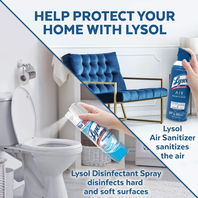 Alt view image 4 of 5 - Disinfectant Spray + Air Sanitizer, Crisp Linen & White Linen, 3 Pack | Lysol Disinfecting & Sanitizing Antibacterial Room Spray, Air Sanitizer, Odor Eliminator Deodorizer Spray, Home & Bathroom