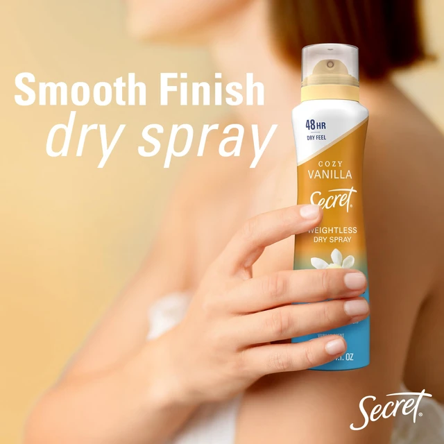 Alt view image 6 of 7 - Dry Spray Antiperspirant for Women, Cozy Vanilla, 4.1 oz Pack of 3 | 48HR Weightless Sweat & Odor Protection | Dry Feel Deodorant | Eliminates Odors & Dermatologist Tested | Gentle on Skin