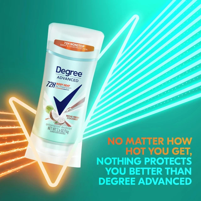 Alt view image 2 of 5 - Advanced Antiperspirant Deodorant Move Fresh Coconut 4 Count 72-Hour Sweat & Odor Protection Antiperspirant for Women with MotionSense Technology 2.6 oz