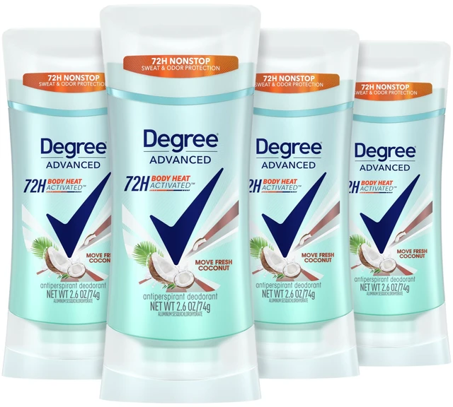 Main image of Advanced Antiperspirant Deodorant Move Fresh Coconut 4 Count 72-Hour Sweat & Odor Protection Antiperspirant for Women with MotionSense Technology 2.6 oz