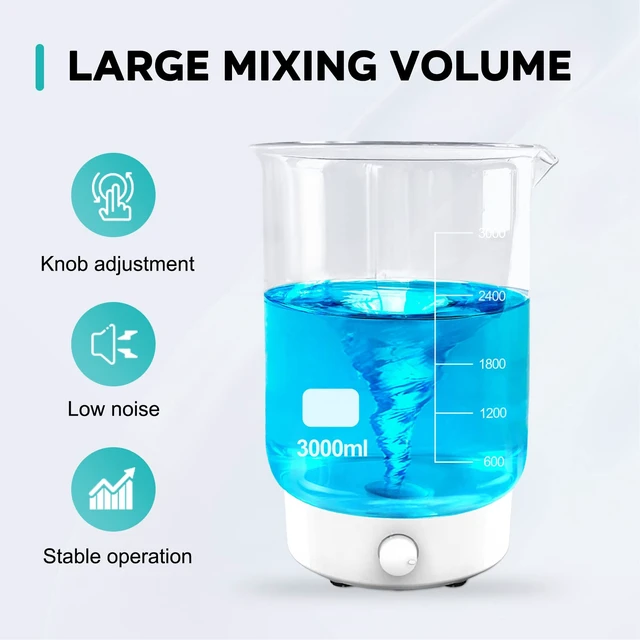 Alt view image 3 of 6 - MS3 Magnetic Stirrer Mixer Stir Plate Set | 1800RPM, 3000ml capacity, includes 3 stir bars & retriever, compact for lab & homebrew