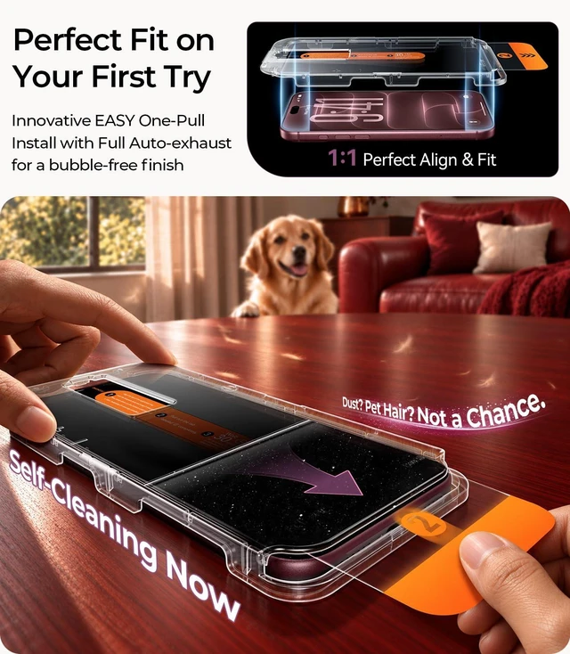 Alt view image 2 of 7 - Top 9H++ 2-Pack for iPhone 18 Pro Screen Protector 6.3 | 13FT Drop Tested, Stronger Edge Protection, Military-Grade Armor, Case Friendly, Easy Installation, Bubble-Free, Anti-Scratch