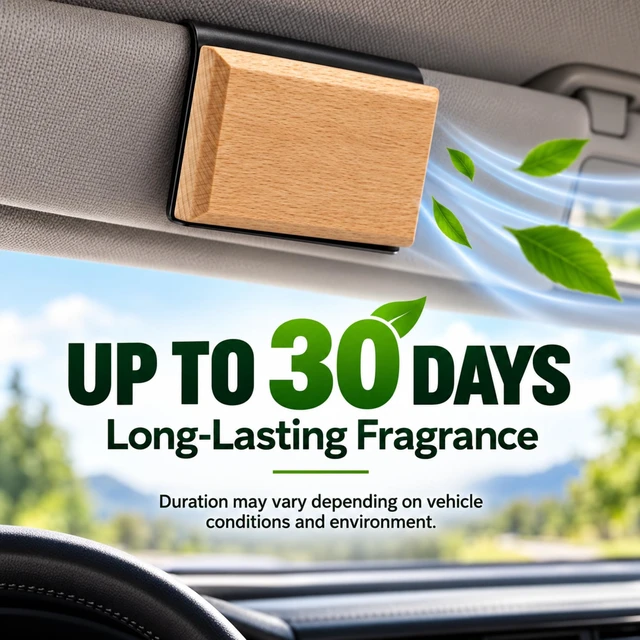 Alt view image 6 of 7 - Car Air Freshener 4 Pack, Wood Visor Clip, Long Lasting Aroma | Nature Inspired Wood Aroma With Pine, Tutti Fruity, Openair And Teak Scents, Fits Cars, Trucks And SUVs With Included Clip