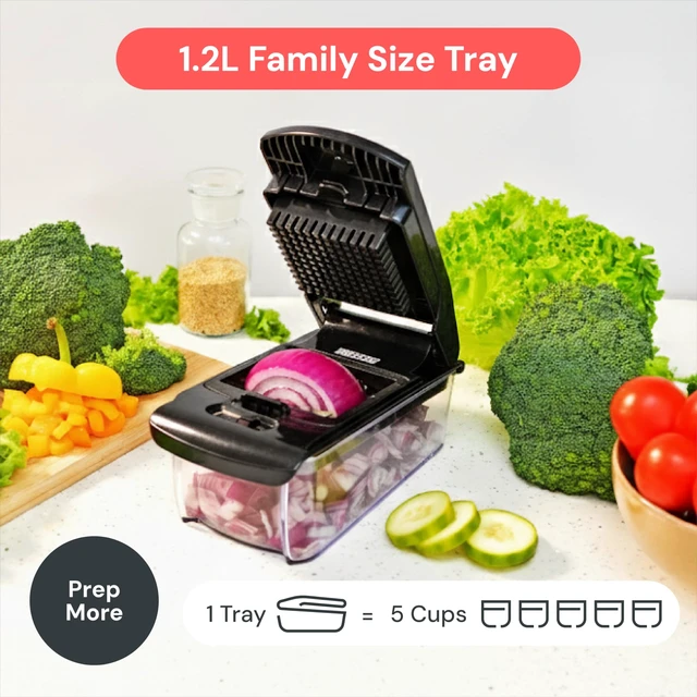 Alt view image 6 of 7 - Pro Original Vegetable Chopper Kitchen Prep Tool | Multi-Blade Veggie Chopper, 5-Cup Container, Onion & Food Cutter, Dicer, Dishwasher Safe Kitchen Gadgets & Essentials