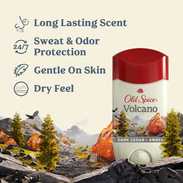 Alt view image 2 of 7 - Deodorant & Body Wash for Men Volcano/Swagger, 3.0 oz Pack of 3 | Antiperspirant (3.0 oz 3-Pack) & Travel Size Body Wash (0.5 fl oz) | 24/7 Sweat & Odor Protection | 24/7 Shower Fresh