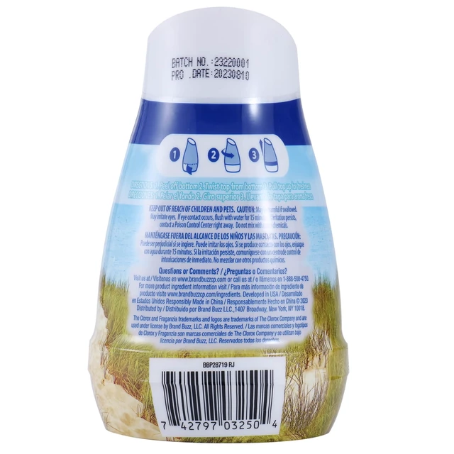 Alt view image 6 of 6 - Fraganzia - Bathroom Air Freshener, Gel Cone, Ocean Breeze, 12 Pack | Twist-off top, long-lasting fragrance for kitchen, bedroom, living room, small spaces; 6 fl oz each, no plugs or batteries