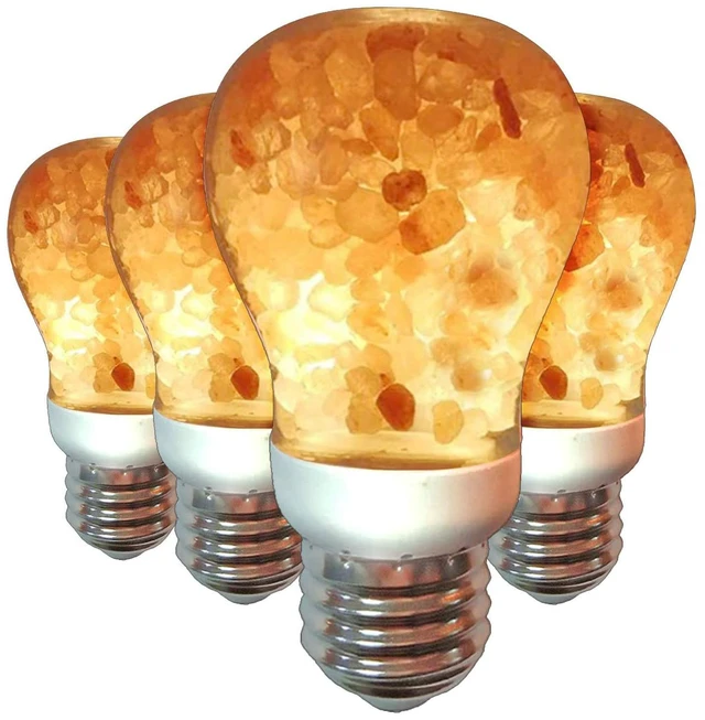 Main image of LED Light Bulb, Patent Design 60-Watt Equivalent, Warm Amber Glow, Salt Bulb Light, 4 Count
