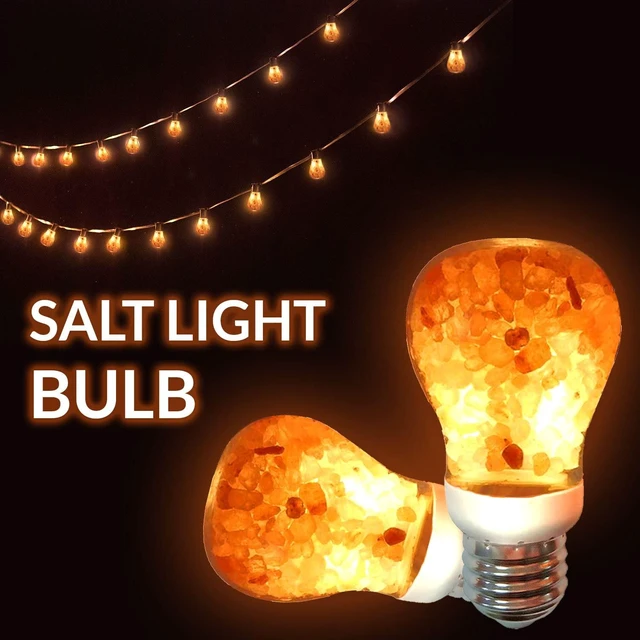 Alt view image 2 of 7 - LED Light Bulb, Patent Design 60-Watt Equivalent, Warm Amber Glow, Salt Bulb Light, 4 Count