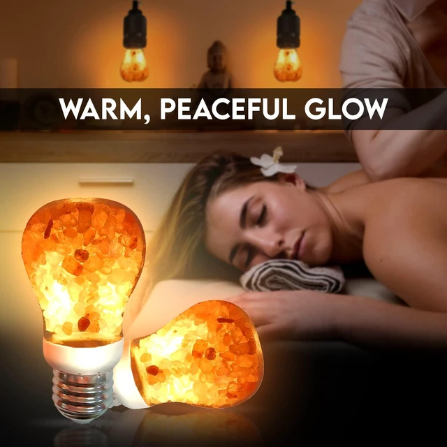 Alt view image 3 of 7 - LED Light Bulb, Patent Design 60-Watt Equivalent, Warm Amber Glow, Salt Bulb Light, 4 Count