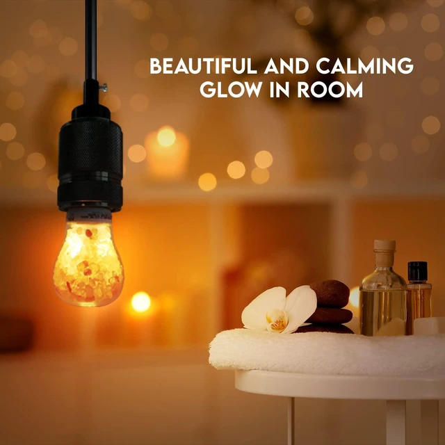 Alt view image 4 of 7 - LED Light Bulb, Patent Design 60-Watt Equivalent, Warm Amber Glow, Salt Bulb Light, 4 Count