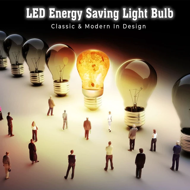 Alt view image 5 of 7 - LED Light Bulb, Patent Design 60-Watt Equivalent, Warm Amber Glow, Salt Bulb Light, 4 Count
