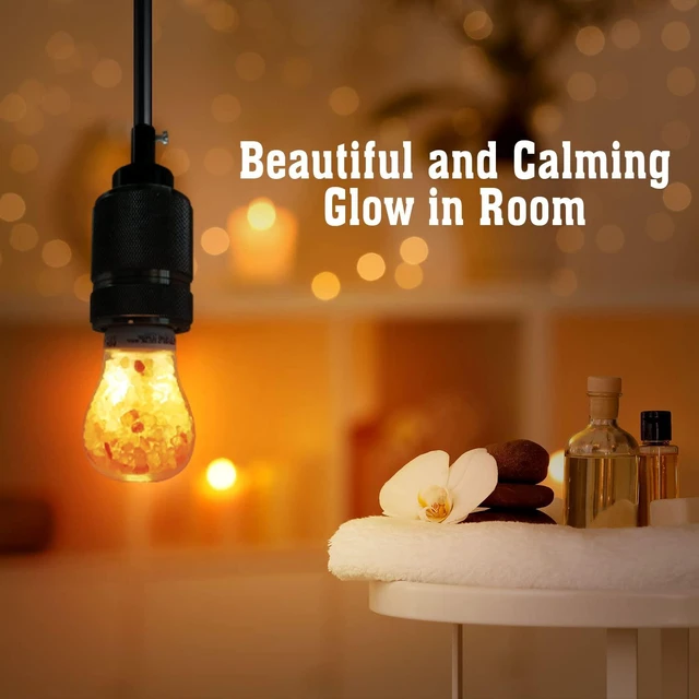 Alt view image 7 of 7 - LED Light Bulb, Patent Design 60-Watt Equivalent, Warm Amber Glow, Salt Bulb Light, 4 Count