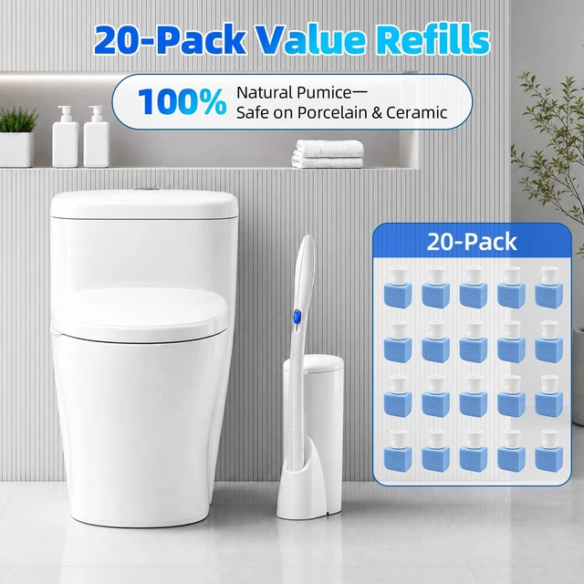 Alt view image 4 of 7 - 20 Pcs Pumice Stone for Clorox Toilet Bowl Cleaner. (not include rod) | Pumice Stone for Toilet Deep Cleaning,Hard Water Stain & Limescale Remover for Toilet Bathtub Sink