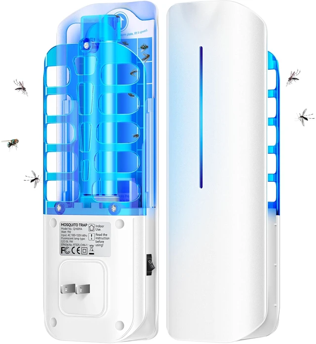 Main image of Flying Insect Trap, Plug-in Fruit Fly Trap Indoor 9W Night UV Light | Mosquito Bug Zapper Indoor Gnat Moth Catcher with 10 Sticky Glue Board Refills for Home Office