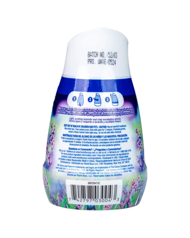 Alt view image 5 of 5 - Fraganzia - Gel Air Freshener, Lavender Eucalyptus, 6 oz, 12 Pack | Cone for bathroom, bedroom, kitchen and other rooms; long-lasting fragrance, crisp soothing aroma; peel-and-twist opening