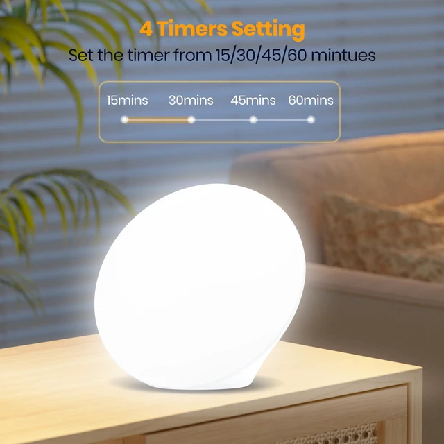 Alt view image 3 of 6 - Sun Lamp, 10,000 Lux Sunlight Lamp with 4 Color Temperatures & 5 Brightness & 1H Timer, Touch Control Daylight Lamp with Memory Function for Home