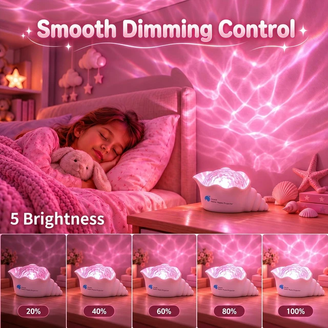 Alt view image 3 of 7 - Ocean Projector Light for Room Decor, Cordless Shower Lamp Wave Lighting | Ambient Mood Light Projector with Dimmer, Calming Night Light Room Ceiling Decor for Bedroom,Bathroom,Living Room