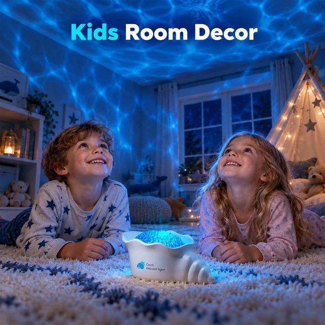 Alt view image 6 of 7 - Ocean Projector Light for Room Decor, Cordless Shower Lamp Wave Lighting | Ambient Mood Light Projector with Dimmer, Calming Night Light Room Ceiling Decor for Bedroom,Bathroom,Living Room