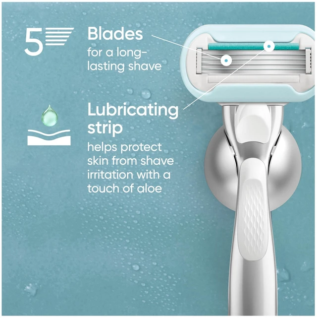 Alt view image 6 of 7 - Extra Smooth 4 count, plus Gillette Venus Extra Smooth Sensitive 2 count, 5-Bladed Women's Razor Blade Refills