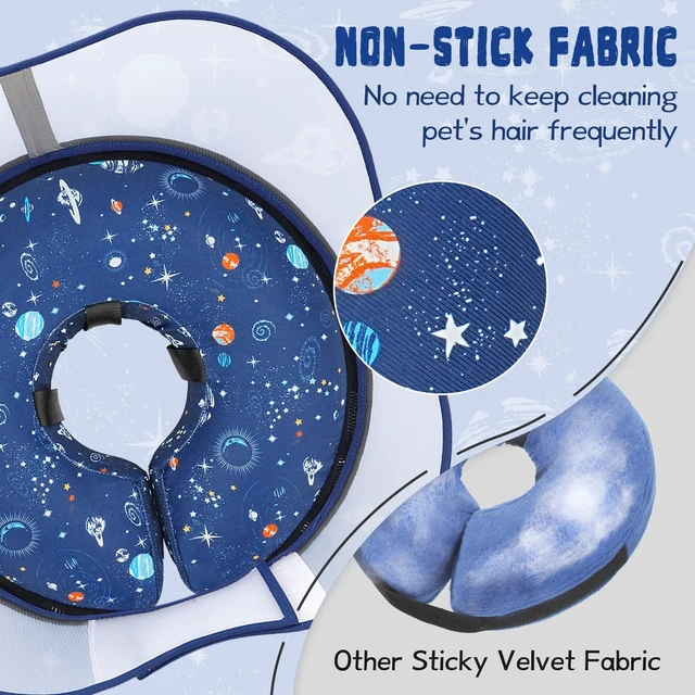 Alt view image 4 of 7 - Elevated Inflatable Dog Cone Collar to Stop Licking, Dog Donut Collar After Surgery, Soft Pet Cone Alternative for Small Medium Large Dogs