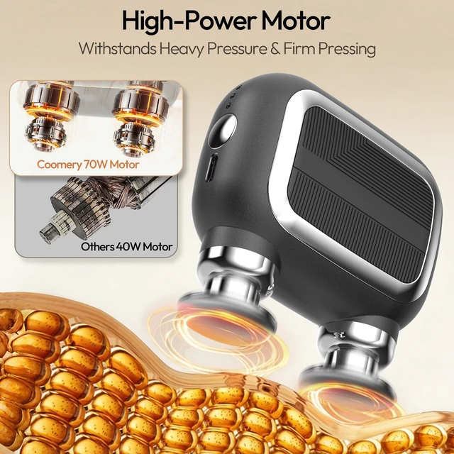 Alt view image 6 of 7 - Dual Head Mini Massage Gun, Portable Hand Held Massager with 3 Speeds for Travel & Muscle Comfort, High-Power Stable Motor for Deep Issues Massage for Leg, Arm and Back
