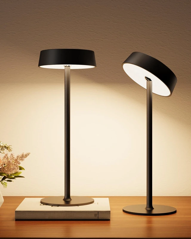 Main image of Rechargeable Cordless Table Lamp 2 Pack, RGB & 360° Rotating Head | 3 Color Temperatures, Touch Dimmable, IP44 Water-Resistant, Battery Operated Light for Dining, Patio, Restaurant,