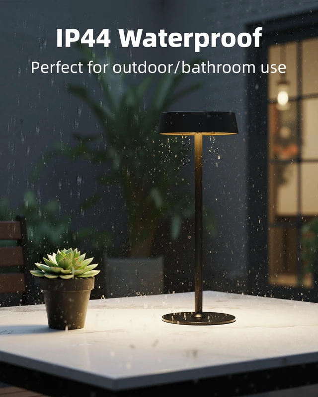 Alt view image 6 of 7 - Rechargeable Cordless Table Lamp 2 Pack, RGB & 360° Rotating Head | 3 Color Temperatures, Touch Dimmable, IP44 Water-Resistant, Battery Operated Light for Dining, Patio, Restaurant,
