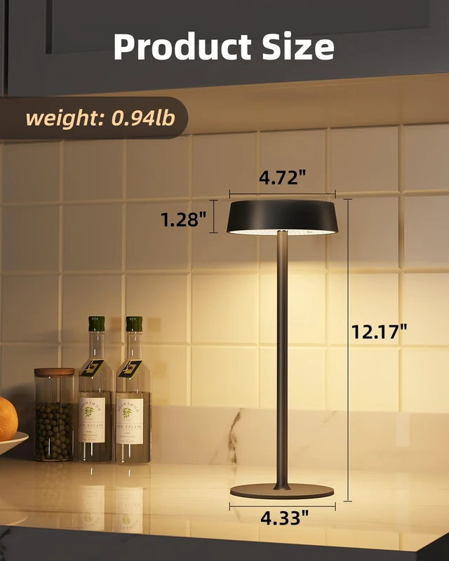 Alt view image 7 of 7 - Rechargeable Cordless Table Lamp 2 Pack, RGB & 360° Rotating Head | 3 Color Temperatures, Touch Dimmable, IP44 Water-Resistant, Battery Operated Light for Dining, Patio, Restaurant,