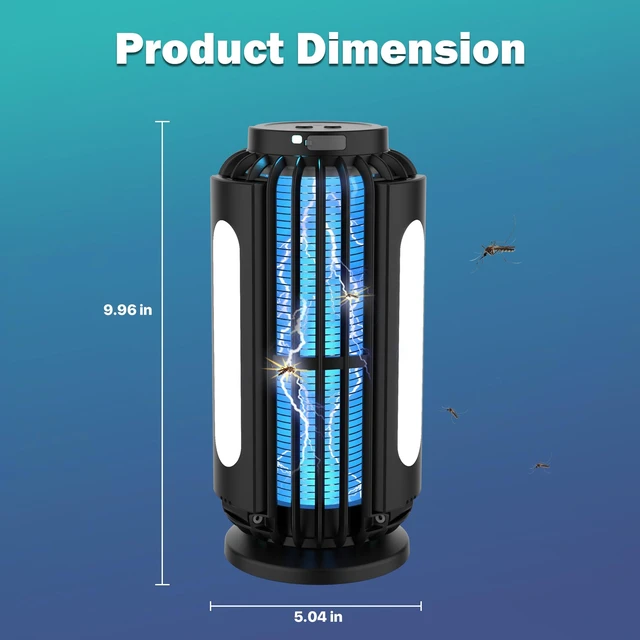 Alt view image 7 of 7 - Bug Zapper Outdoor, Solar Bug Zapper with 3 Solar Panels, Bug Zapper Indoor for Indoor and Outdoor, 3600mAh Mosquito Killer for Backyard (1, Count, 1)