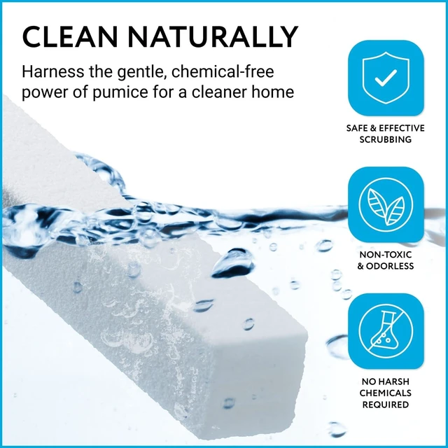 Alt view image 6 of 7 - 12 Pack Pumice Chisel Sticks - Secure Refillable Scouring Stick Handle - Thin Cleaning Stone for Tight Spaces - Pumice Stone Toilet Bowl Cleaner & Stovetop Cleaner - White & Red