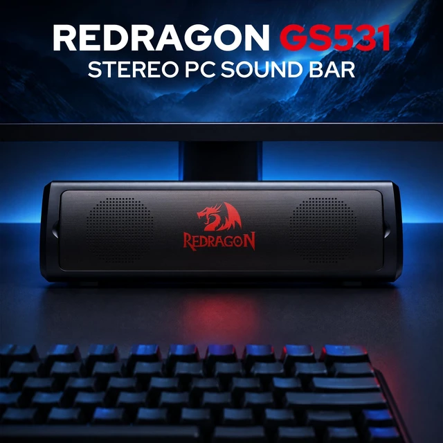 Alt view image 7 of 7 - GS531 Wired 2.0 Channel Sound Desktop Computer Speakers, Black | 3W PC Soundbar with Detachable Panel, Plug & Play USB Powered PC Gaming Speaker, Easy-Access Volume Control