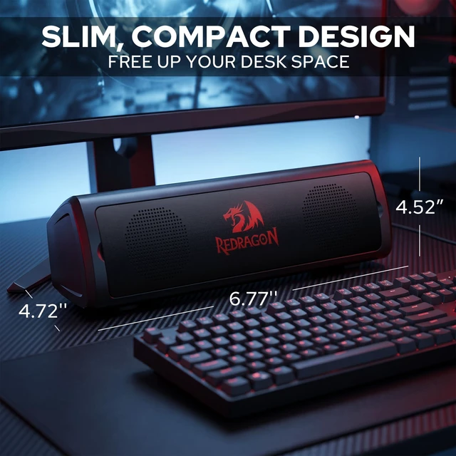 Alt view image 5 of 7 - GS531 Wired 2.0 Channel Sound Desktop Computer Speakers, Black | 3W PC Soundbar with Detachable Panel, Plug & Play USB Powered PC Gaming Speaker, Easy-Access Volume Control