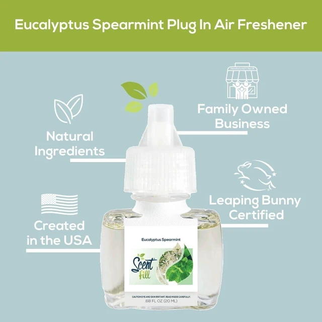 Alt view image 3 of 6 - Eucalyptus Spearmint Plug in Air Freshener, 4 Scented Oil Refills