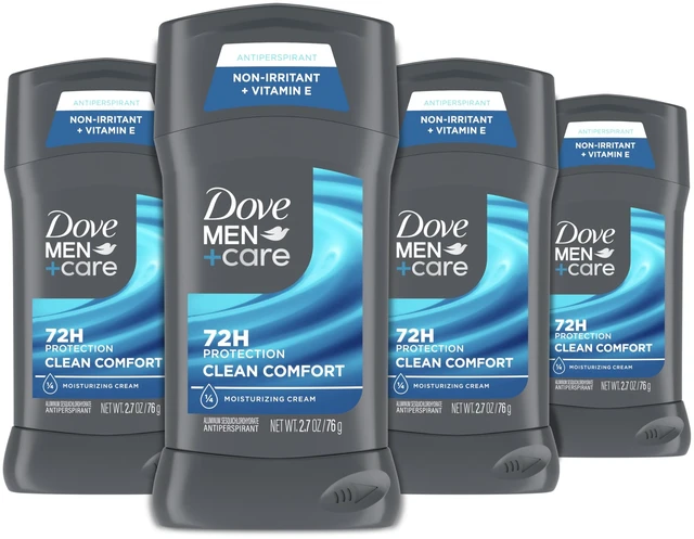 Main image of Antiperspirant Deodorant Stick Clean Comfort, 4 Count, 2.7 oz | 72-Hour Sweat and Odor Protection, 1/4 Moisturizing Cream, Comfortable Underarm Care, Clean Comfort Scent