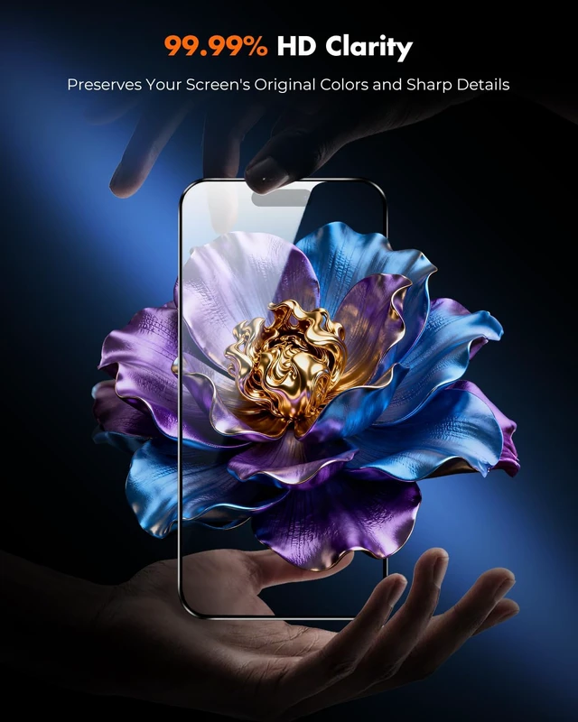 Alt view image 5 of 7 - iPhone 16 Full-Coverage Screen Protector - 3 Pack | Quick-Install Box, Edge-to-Edge Coverage, 9H Hardness, Ultra HD Clarity, Daily Protection, Smooth Touch