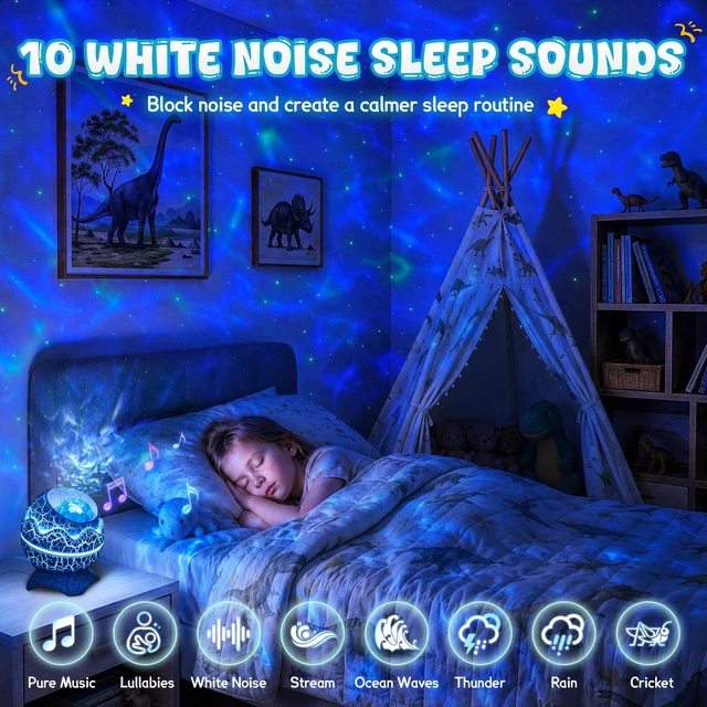 Alt view image 3 of 7 - Galaxy Projector Star Projector, Night Light for Kids Room Decor | 33 Lighting Effects, White Noise, Bluetooth Speaker, Sound Light Sync, 1H/2H Timer, Remote, Birthday Gift for Boys Girls