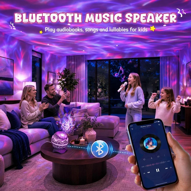 Alt view image 6 of 7 - Galaxy Projector Star Projector, Night Light for Kids Room Decor | 33 Lighting Effects, White Noise, Bluetooth Speaker, Sound Light Sync, 1H/2H Timer, Remote, Birthday Gift for Boys Girls