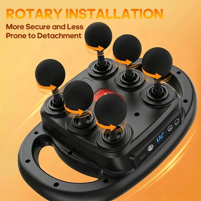 Alt view image 5 of 7 - Massage Gun Deep Tissue Muscle Back Massager for Pain Relief 6 Head | Percussion Multi Head Massage Gun Tool Handheld Massager with 9 Levels 4 Modes Portable Muscle Massager Gifts for Men Women