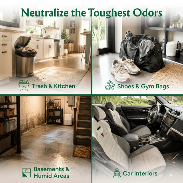 Alt view image 5 of 7 - Carpet Deodorizer & Air Freshener Powder, 31oz | Odor Eliminator & Moisture Absorber | Home, Pet Zones, Car Interior | Fabric, Shoes, Closet, Laundry | Mahogany Coconut Bliss