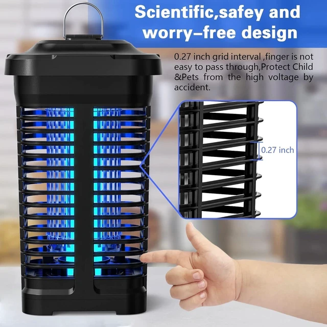 Alt view image 3 of 7 - 4300V 18W Bug Zapper, Electric Mosquito Killer | Indoor Outdoor, Electric Mosquito Killer, Mosquito Trap Fly Zapper Insect Killer with Light Sensor for Home, 4300V