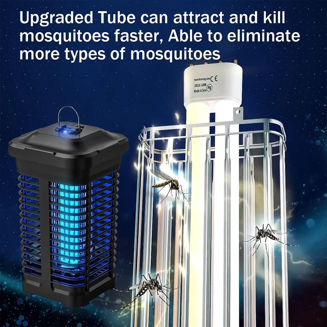 Alt view image 7 of 7 - 4300V 18W Bug Zapper, Electric Mosquito Killer | Indoor Outdoor, Electric Mosquito Killer, Mosquito Trap Fly Zapper Insect Killer with Light Sensor for Home, 4300V