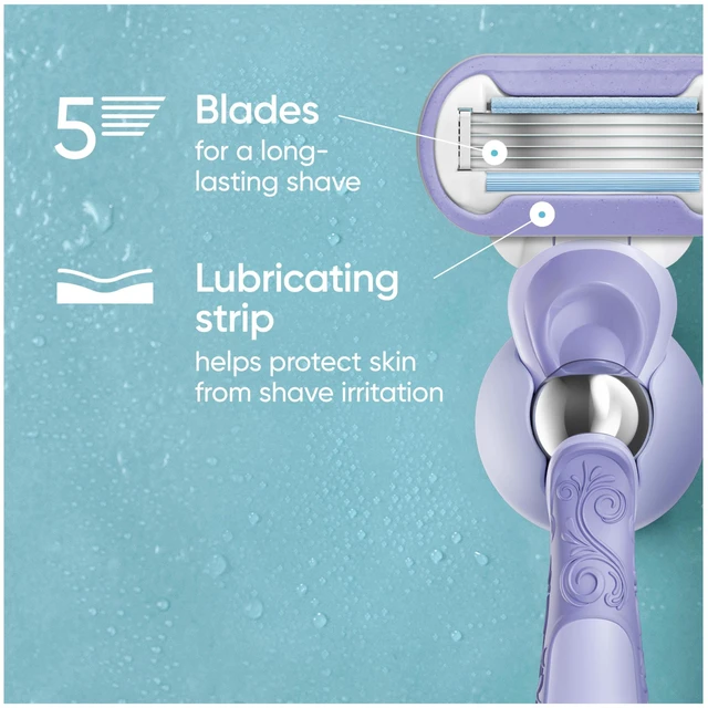 Alt view image 2 of 7 - Deluxe Smooth Swirl Womens Razor Blade Refills, 6 Count, Moisture Ribbon to Protect Against Irritation