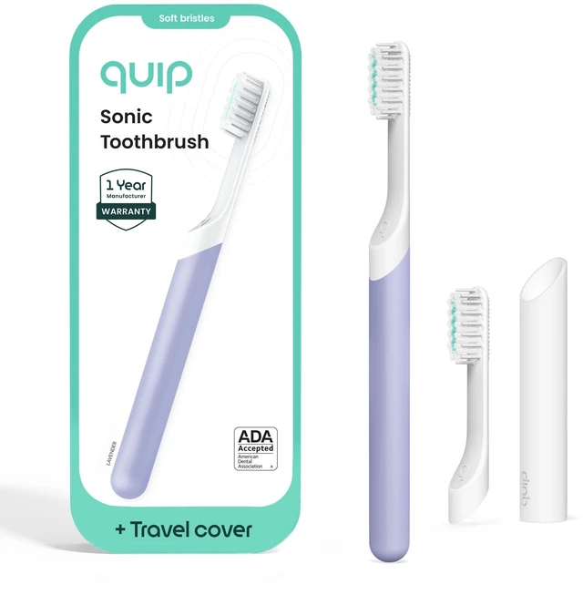 Main image of Sonic Electric Toothbrush for Adults, Extra Brush Head, Lavender | Includes 2 Brush Heads and Travel Cover Mount, AAA Battery, 3 Month Battery Life, 2 Minute Timed Brushing, Travel Ready