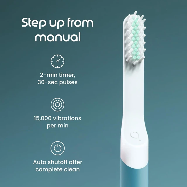 Alt view image 2 of 6 - Sonic Electric Toothbrush for Adults, Extra Brush Head, Marine Blue | Includes 2 Brush Heads and Travel Cover Mount, AAA Battery, 3 Month Battery Life, 2 Minute Timed Brushing, Travel Ready